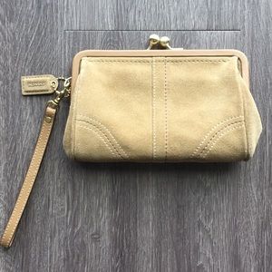Suede clutch